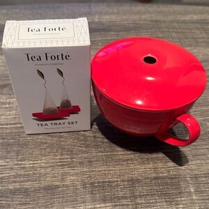 Forte Red Tea Cup with Lid